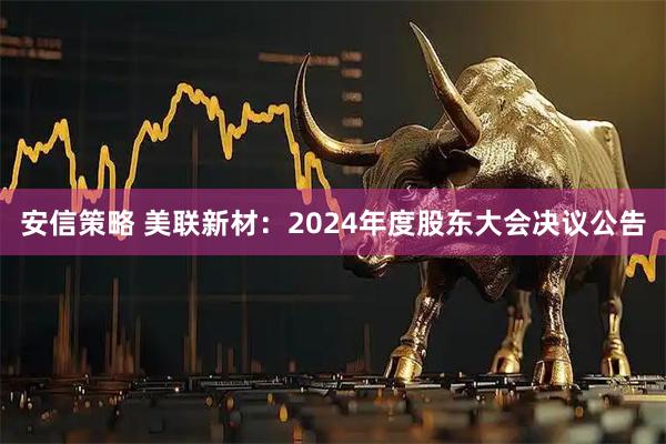 安信策略 美联新材：2024年度股东大会决议公告